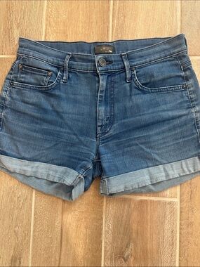 Mother Denim Roll-Cuff Women's Shorts - Blue